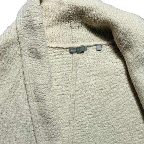 Vince 100% Wool Chunky Boucle Knit Open Drapey Cardigan Sweater Sz M Lagenlook - Picture 6 of 6